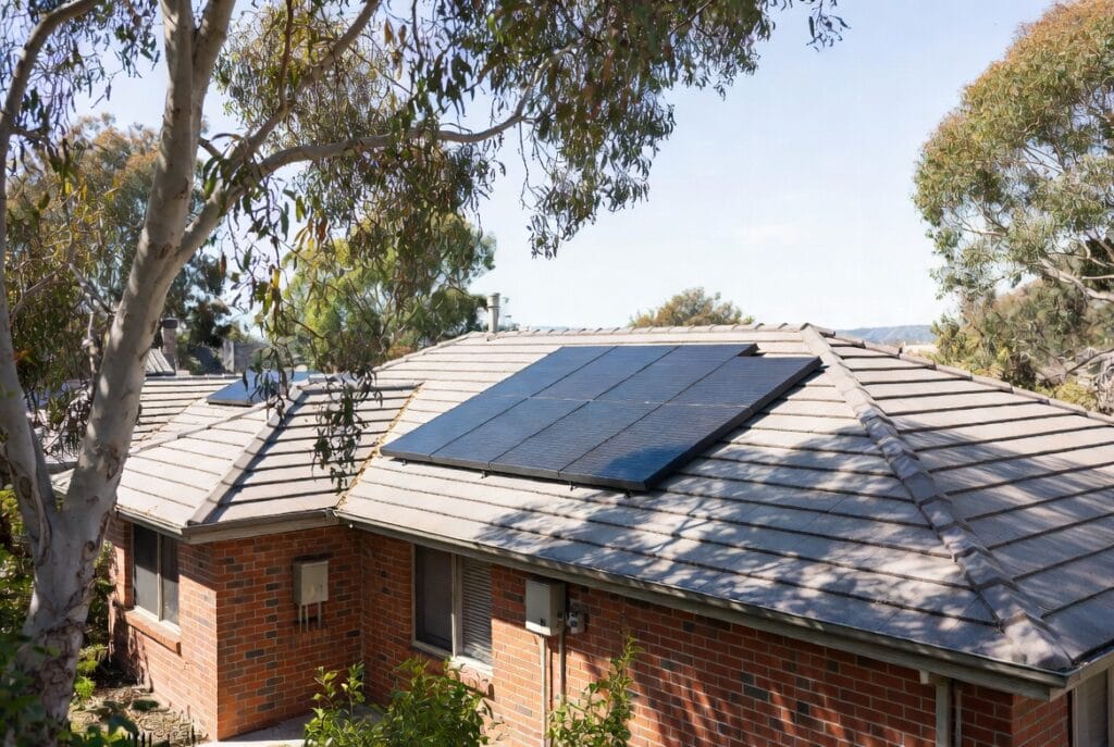 solar panels on the roof