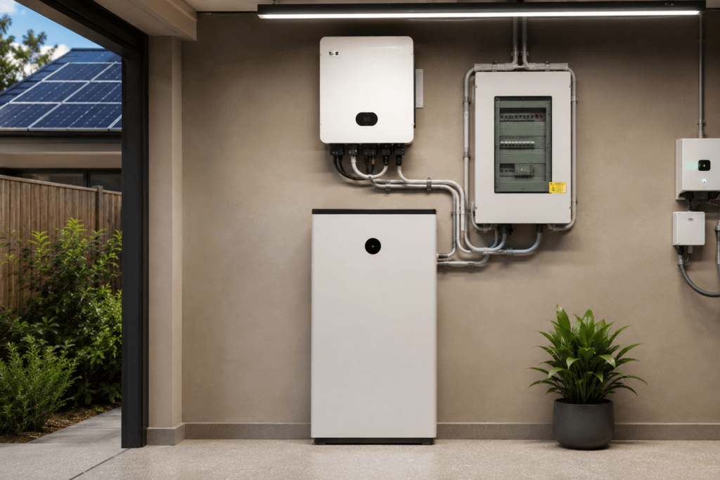 Home battery storage installed by Axial Electric
