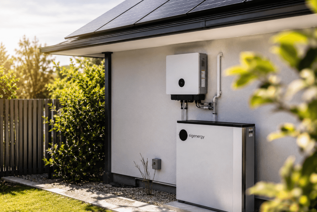 Solar energy setup with battery storage by Axial Electric
